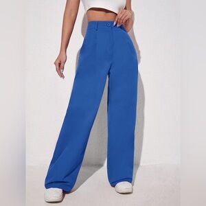 SHEIN Royal Blue Wide-Leg Women's Pants